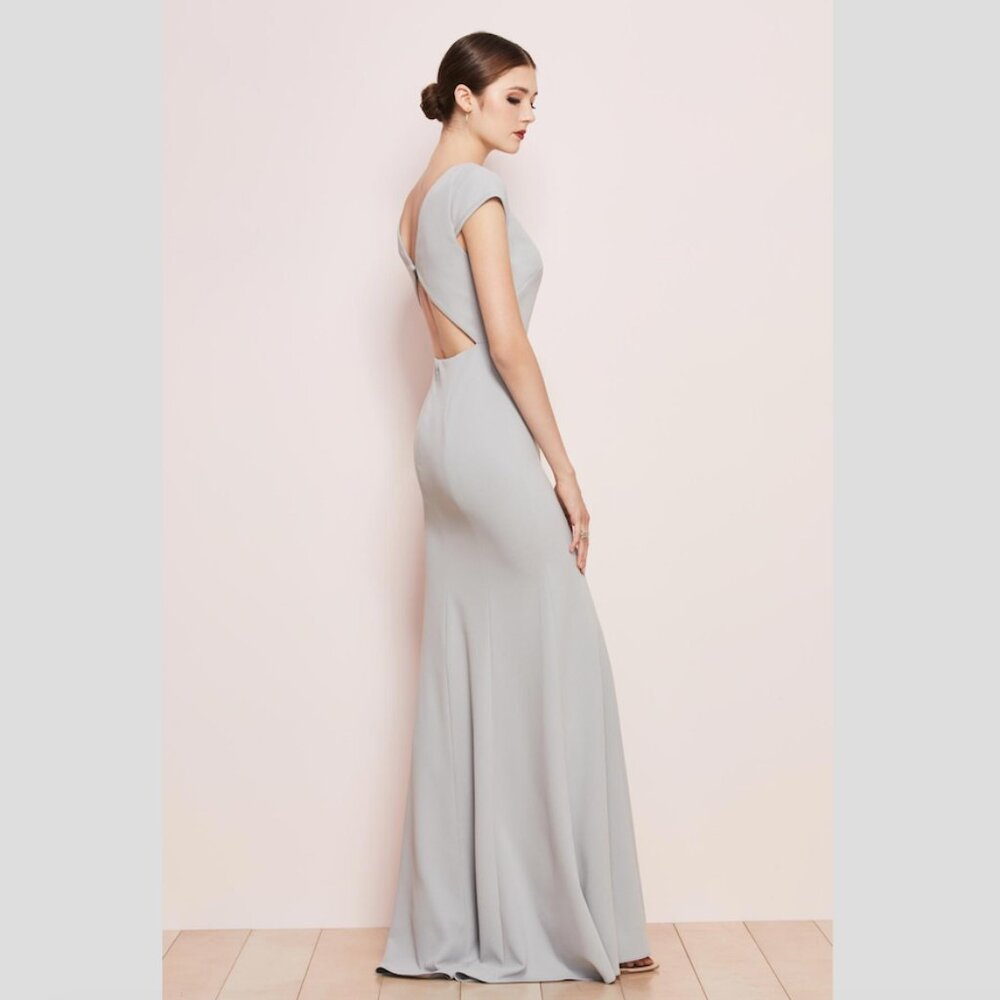 Watters Parker Crepe Gown in French Blue s. 12